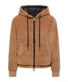 Moncler Reversible Jacket With Drawstring Hood And Logo Patch On The Sleeve In Brown
