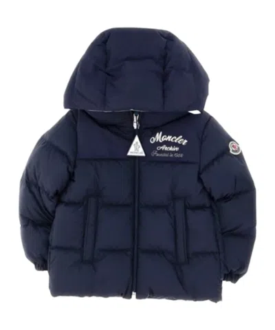 Moncler Hooded Cotton Suit In Blue