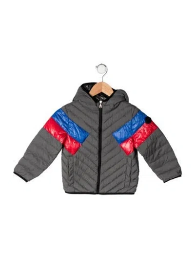 Pre-owned Moncler Babies' Hooded Down Coat In Grey