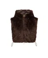 Moncler Hooded Down-filled Teddy Bib In Brown