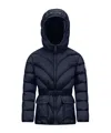 Moncler Hooded Down Jacket In Blue
