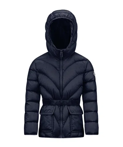 Moncler Hooded Down Jacket In Blue