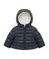 Moncler Hooded Down Jacket In Blue