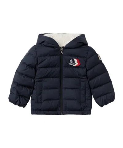 Moncler Kids' Hooded Down Jacket In Blue