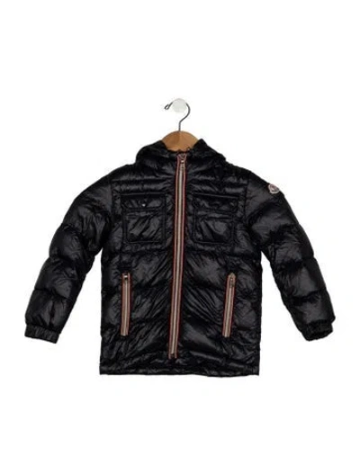 Pre-owned Moncler Babies' Hooded Down Jacket In Blue