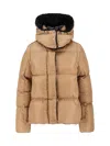 Moncler Hooded Down Jacket "castelnou" In Brown
