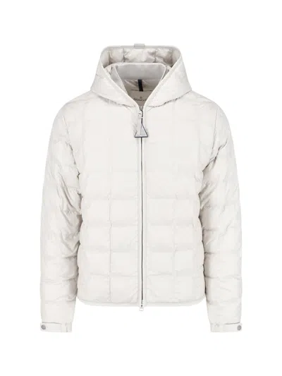 Moncler Hooded Down Jacket In Gray