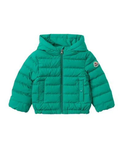 Moncler Kids' Hooded Down Jacket In Green