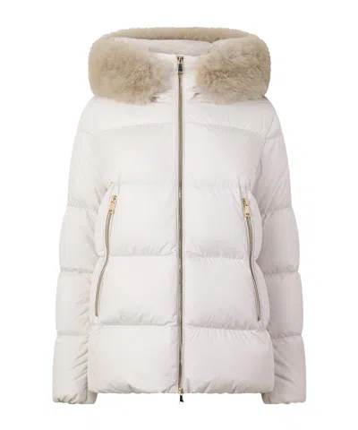 Moncler Hooded Down Jacket In Neutral
