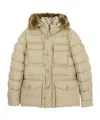 Moncler Hooded Down Jacket In Nude