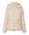 Moncler Hooded Down Jacket In Neutral