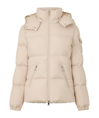 Moncler Hooded Down Jacket In Nude