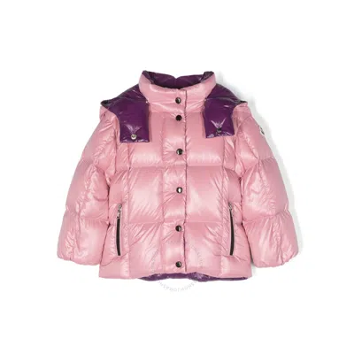 Moncler Kids'   Hooded Down Jacket In Pink
