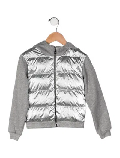 Pre-owned Moncler Kids' Hooded Down Jacket In Silver
