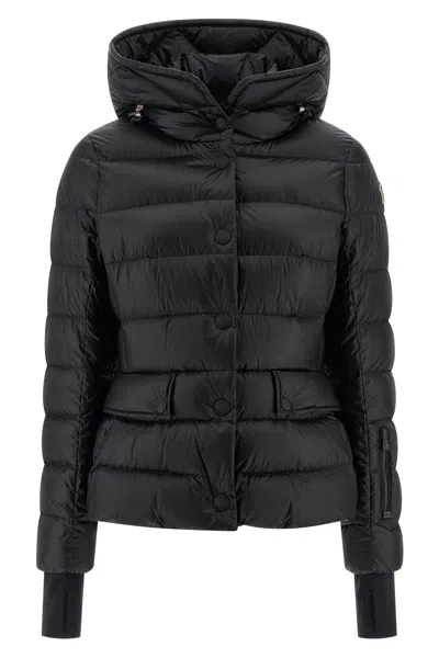 Moncler Hooded Down Jacket With Zip And Button Closure In Black