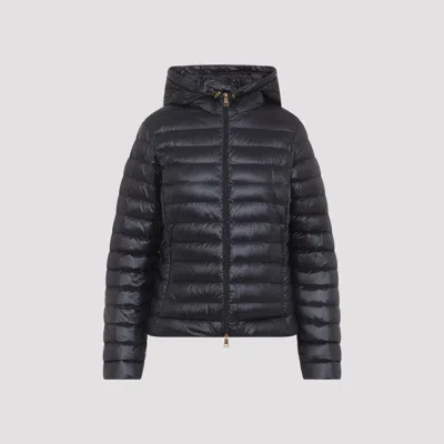Moncler Hooded Down Puffer Jacket With Polyamide Shell In Black