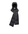 Moncler Hooded Down Scarf In Black