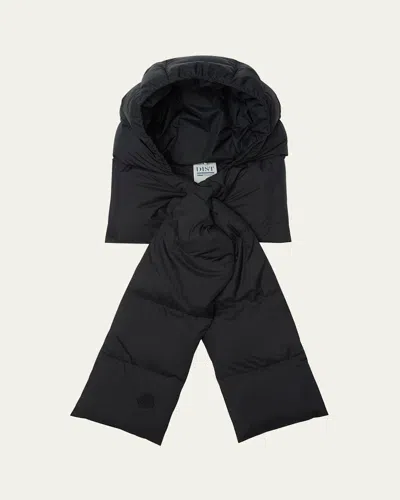 Moncler Hooded Down Scarf In Black