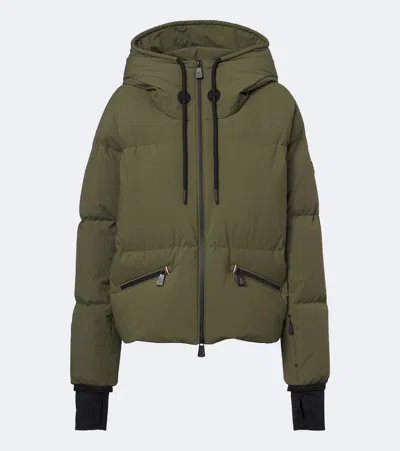 Moncler Hooded Down Ski Jacket In Green
