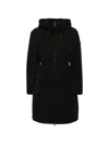 Moncler Mini Drawstring Hooded Jacket With Zip Closure In Black