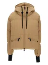 Moncler Hooded Drawstring Puffer Jacket In Neutral