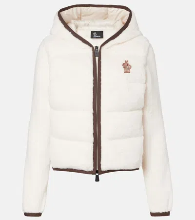 Moncler Hooded Fleece Down Jacket In White