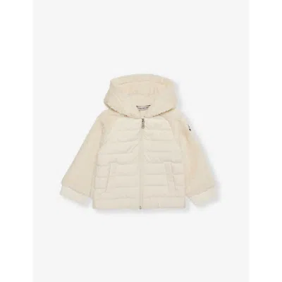 Moncler Babies' Hooded Fleece Woven-down Jacket 3 Months-3 Years Natural