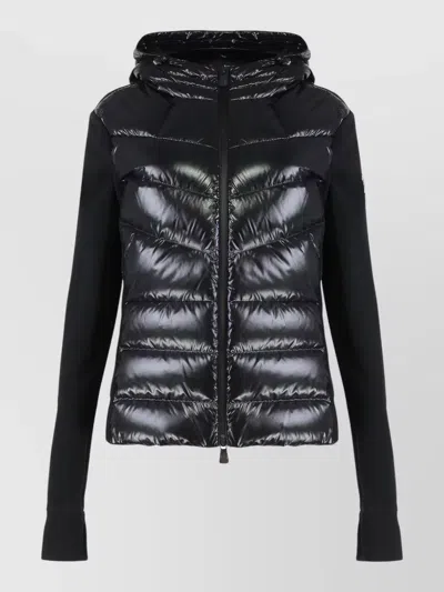 Moncler Grenoble Padded Fleece Hoodie With Zip And Hood In Black