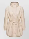 Moncler Weteau Ruched-trim Hooded Mid-length Jacket