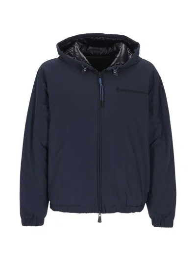 Moncler Hooded Jacket In Blue