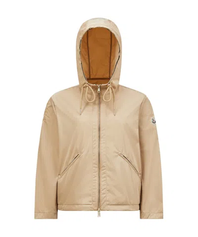 Moncler Hooded Jacket In Brown