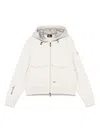 Moncler Grenoble Men Padded Wool Zip-up Hooded Jacket In Neutrals