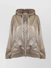 Moncler Hooded Jacket With Side Pockets And Cuffs In Neutral