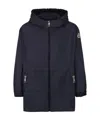 Moncler Enfant Logo-patch Hooded Raincoat In Blue