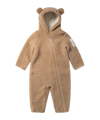 Moncler Hooded Jumpsuit In Brown