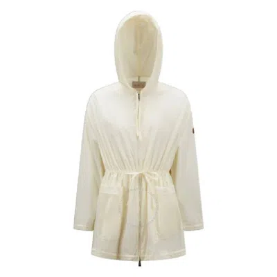 Moncler Hooded Logo-patch Rain Jacket In White