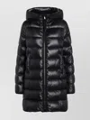 Moncler Women Black Suyenne Midi Hooded Down Jacket In Black