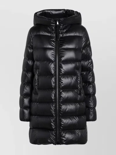 MONCLER HOODED LONG QUILTED DOWN JACKET