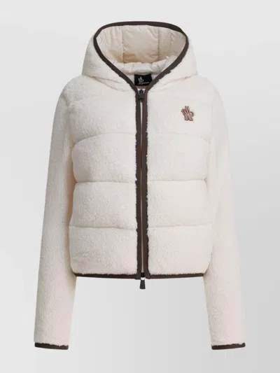 Moncler Hooded Long Sleeve Padded Jacket In Neutral