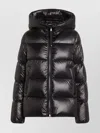 Moncler Hooded Long Sleeve Puffer Jacket In Black