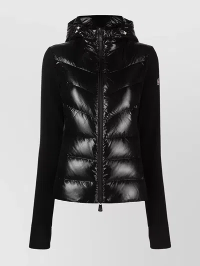 Moncler Hooded Long Sleeve Quilted Jacket In Black