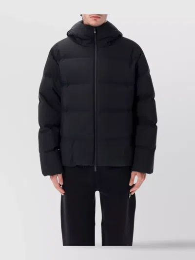 Moncler Hooded Long Sleeve Quilted Jacket In Black