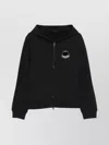 Moncler Hooded Long Sleeve Ribbed Cuffs Cardigan In Black