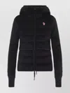 Moncler Hooded Quilted Fleece Down Jacket In Black
