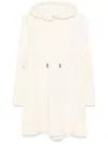 Moncler Hooded Mini Dress In Neutrals