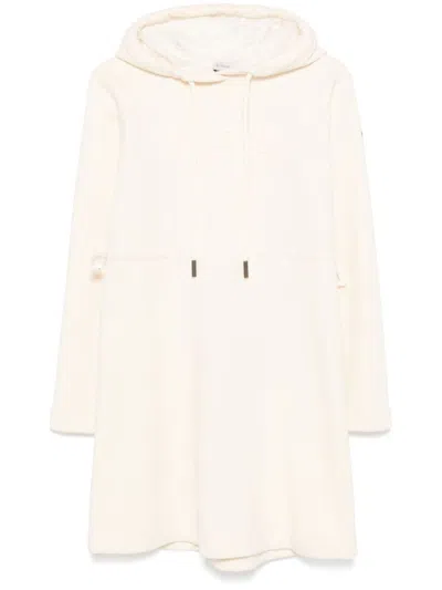 Moncler Hooded Mini Dress In White
