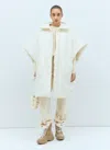 Moncler Hooded Padded Cape In Off White
