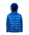 Moncler Hooded Padded Down Jacket In Blue
