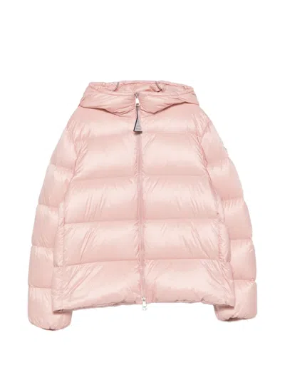 Moncler Hooded Padded Jacket In Pink