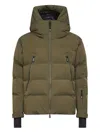 Moncler Nylon Down Jacket Featuring Adjustable Elements In Green